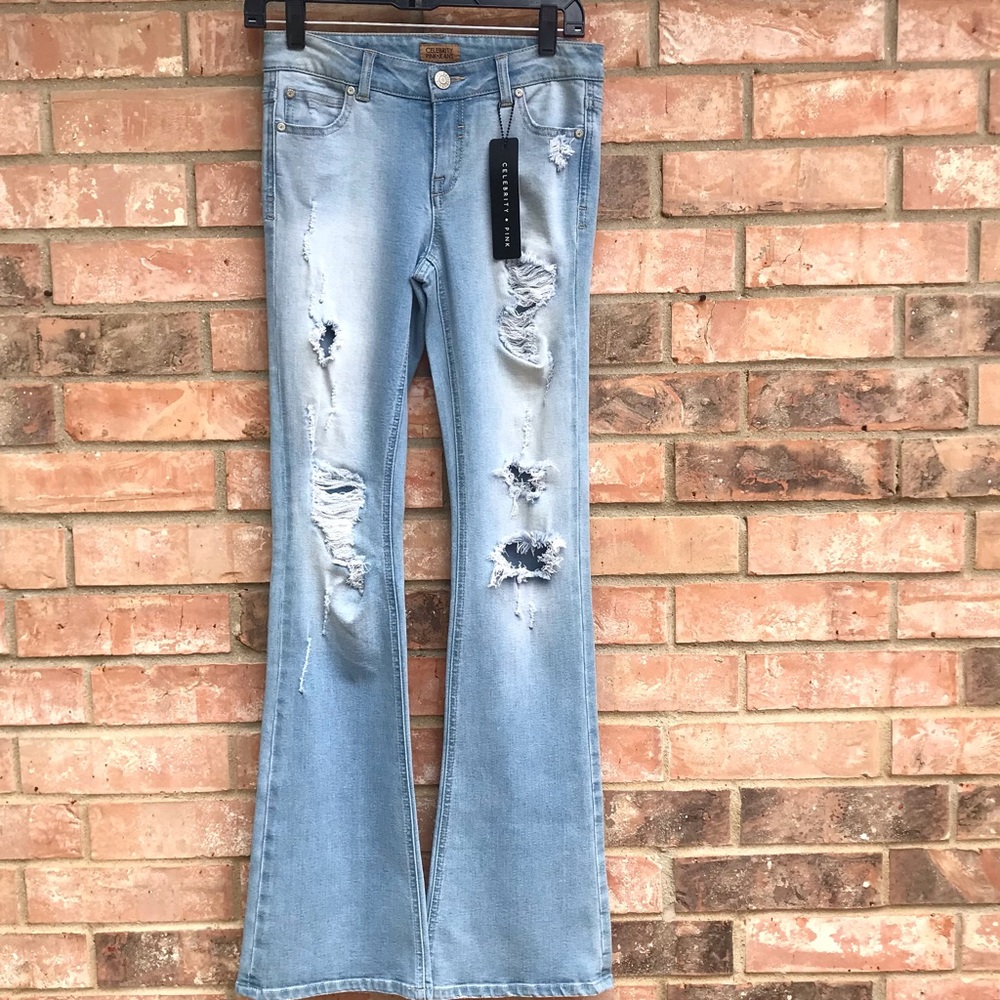 💖 Celebrity Pink Bell Bottom Flair Jeans - SAMPLE